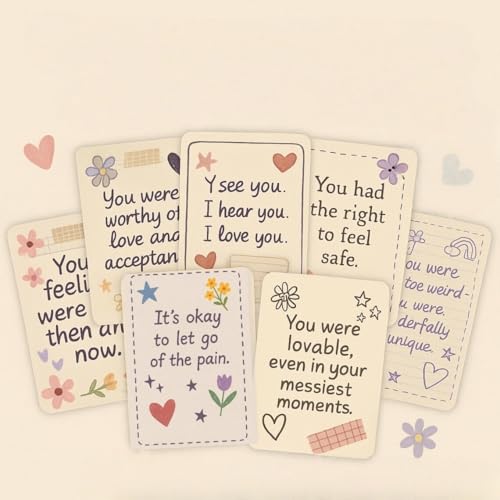 Inner Teen Healing Affirmation Cards - Meditation 54 Cards, Self-Compassion & Emotional Support, Anxiety Relief Items Affirmation Cards for Mental Health