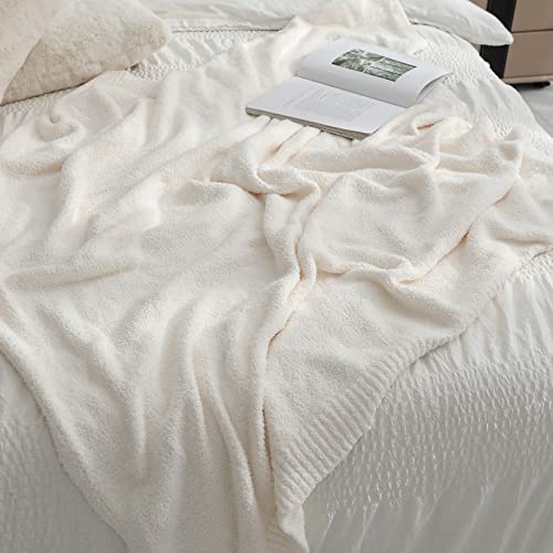 bearberry Super Soft Fluffy Throw Blanket Lightweight Cozy Warm Bed Blankets for Couch Bed Sofa All Season (Cream, 60”x80”) - color: Cream, size: Twin(60″x80″)