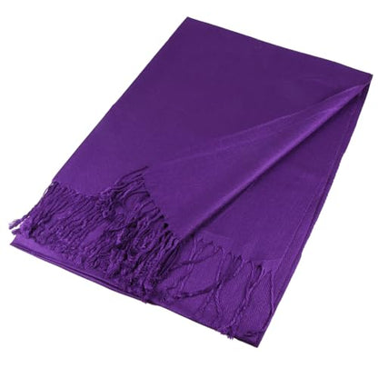 TZ Promise Women Pashmina Shawls and Wraps for Evening Dresses,Soft Large Long Scarf for Wedding,Bride Bridesmaid Gifts - color: Purple