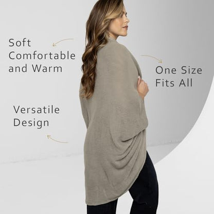 Cocoon Knit Shawl Scarf for Women, Soft Pashmina Poncho Wrap, Stylish Shawl and Scarf - color: Light Green