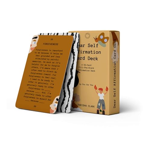 I AM & CO Dear Self Affirmation Cards Deck - 52 Card Deck - Self Love Affirmation Cards with Fill in the Blank Prompts - Daily Affirmations for Mindfulness, Motivation, Self Care & Personal Growth