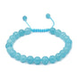 AD Beads Unisex 8mm Gemstone Bracelets Healing Macrame Adjustable 7-9 Inches || wear this healing natural gemstone bracelet help to erase your pain and fear || recover your energy||| - color: Aquamarine