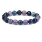 Amandastone Natural Gemstone 10mm Round Beads Stretch Bracelet 7 Inch - color: India Agate