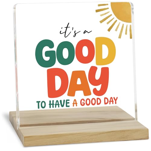 It's A Good Day Inspirational Decor Sign, Motivational Gifts for Women Acrylic Plaque - color: Goodday