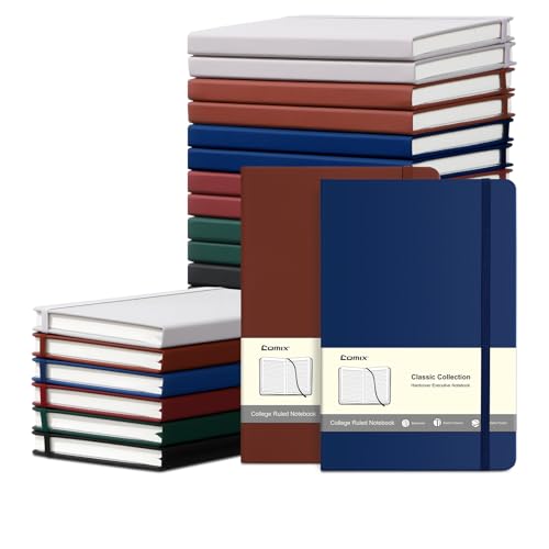Comix 24 Pack Lined Journal Notebooks for Work, 240 Pages, 5.5" x 8.3", A5 Hardcover Journaling Notebooks for Notes-taking Writing, Business Notebooks Jounrnals for Office School - color: Assorted Color2, size: 24 Pack
