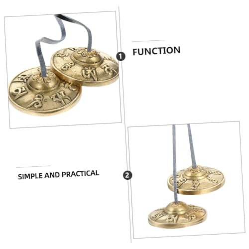1pair Yoga Cymbals Meditation Bells for Sound Healing and Mindfulness for Meditation Practice and Musical Performance Six-word Design