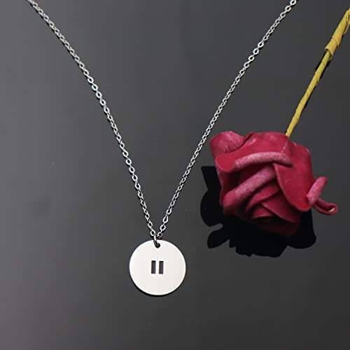 Pause Symbol Necklace for Women Meditaiton Gift Yoga Lovers Jewelry Mental Health Gift Zen Necklace - color: Pause Symbol Necklace Silver