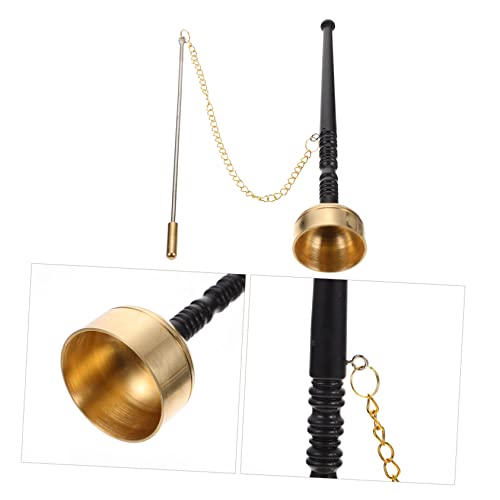 Buddhism Copper Yin Qing Chime for Meditation Sound Percussion Instrument with Wooden Handle for Temple Rituals and Mindfulness Practices