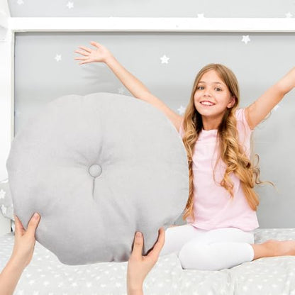 Holibanna Japanese Style Zafu Floor Cushion Small Light Gray Tatami Seat Pad Comfortable Meditation Pillow for Living Room Bedroom Window Seating