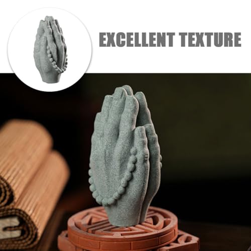 VANZACK Zen Style Sandstone Hand Figurine Statue for Home Indoor Desktop Decor Meditation Room Accent Sculpture