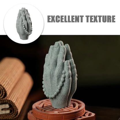 VANZACK Zen Style Sandstone Hand Figurine Statue for Home Indoor Desktop Decor Meditation Room Accent Sculpture