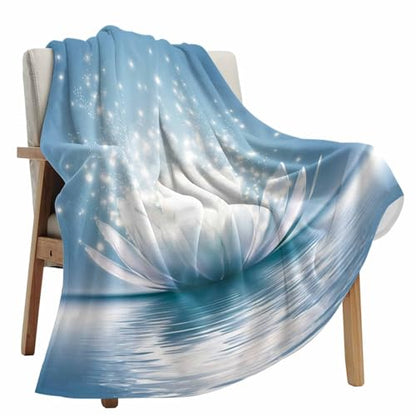 Flannel Fleece Blankets Meditation Lotus Flower Soft Cozy Warm Fuzzy Throw Blanket Asian Zen Spiritual All Seasons Use Plush Lightweight Throws for Sofa Couch Bed Travel,32x48in - size: 32x48in