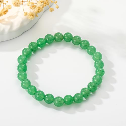 Healing Crystal Bracelet for Women, Natural Stone Beaded Healing Crystal Bracelet Triple Protection Stress Relief Beads Jewelry Birthday Gifts Jewelry for Her - style: Green Aventurine