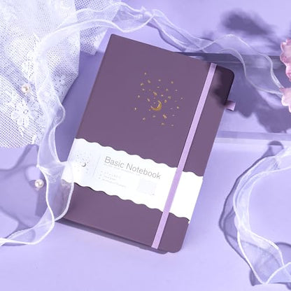 CAGIE Purple Journal Notebook for Women Girls 192 Lined Journaling Notebooks Hardcover Journals for Writing Work - color: 02 Light Purple