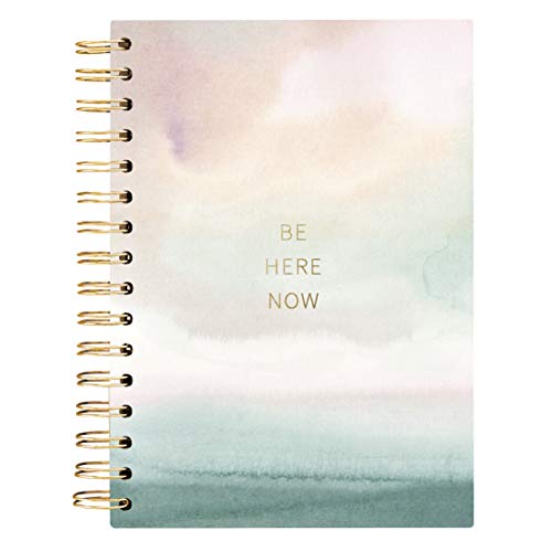 Graphique Hardbound Spiral Journal | Be Here Now Calming Watercolor Design | Premium Paper | Notebook | Diary | Lists | Record Month and Date | Great Gift | 160 Ruled Pages | 6.25” x 8.25” - color: Be Here Now