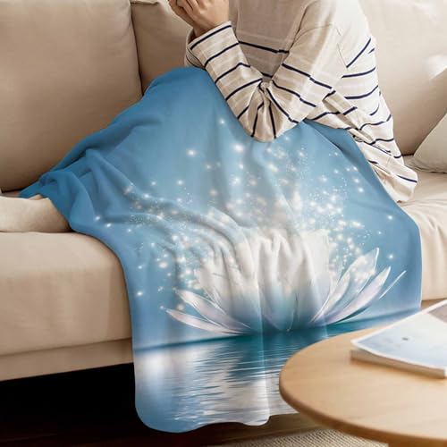 Flannel Fleece Blankets Meditation Lotus Flower Soft Cozy Warm Fuzzy Throw Blanket Asian Zen Spiritual All Seasons Use Plush Lightweight Throws for Sofa Couch Bed Travel,32x48in - size: 32x48in