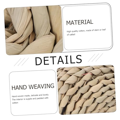 PRETYZOOM Yoga Meditation Cushion Thick Floor Mat Handwoven Straw Pillow Seating Pad for Home Office