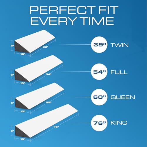 Kolbs Bed Wedge Pillow for Sleep Apnea, FSA Eligible Acid Reflux, and Back Pain Relief, with Chic Jacquard Cover - Headboard Wedges for Sleeping (Twin Headboard Wedge Pillow - 39") - size: Twin Headboard Wedge Pillow - 39"