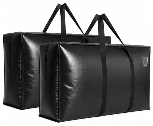 Extra Large Storage Bags, Jumbo Moving Tent Storage Bags, Foldable Big Black XXL Duffle Bag for Travel,Christmas Tree Bag, 42x23x13.5inch - 2PACK - color: Black-2 PACK, size: 42"L x 13.5"W x 23"H
