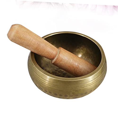 Buddhist Sound Therapy Bowl Meditation Bowl with Chime Stick Size 13cm Handmade - size: 13*13CM