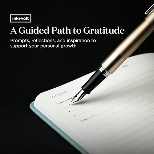 Ink+Volt Daily Gratitude Journal for Women & Men, Original Design with Inspirational Quotes, Grateful Journal for Happiness, Mindfulness, Affirmations & Reflection - 6x8.5 in, Sky Blue - color: Sky Blue