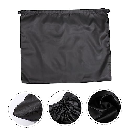 2pcs Durable Drawstring Storage Bags for Household Organization Lightweight Dustproof Cloth Finishing Bags Black Satin for Travel and Home Use