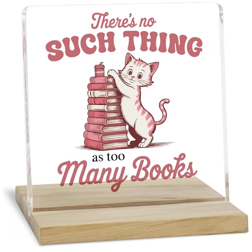 Book Reading Desk Decor Sign, Reading Room Decor for Book Lovers Acrylic Plaque - color: Book