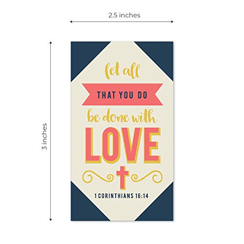 Canopy Street Religious Motivational Quote Cards / 2" x 3.5" Flat Business Card Size / 50 Positivity Cards / 25 Uplifting Christian Designs - color: Religious