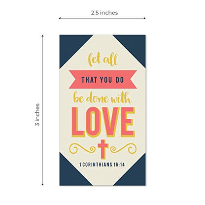 Canopy Street Religious Motivational Quote Cards / 2" x 3.5" Flat Business Card Size / 50 Positivity Cards / 25 Uplifting Christian Designs - color: Religious