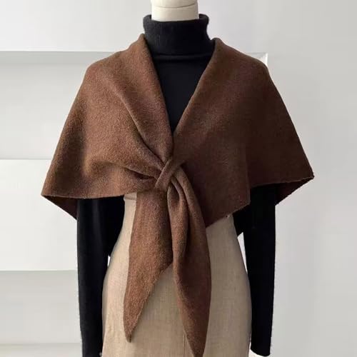 Pashmina Shawl Wraps for Women, Knitted Shawls and Wraps Cardigan Cape Wool Cashmere Shoulder Top Sweater Shawl Scarf - color: Black