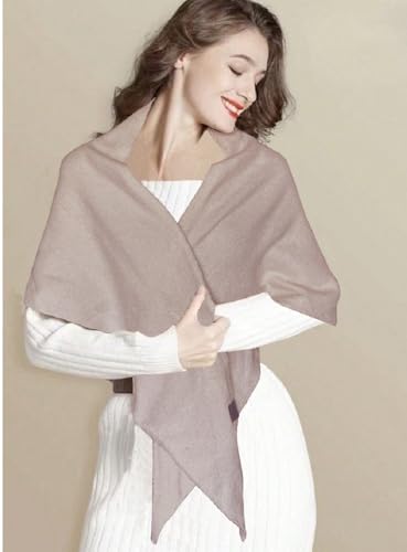 Shawl Wraps For Women,Womens Knitted Knotted Shawls Wool Cashmere Shoulder Top Sweater Shawl Scarf for Fall Winter - color: Khaki