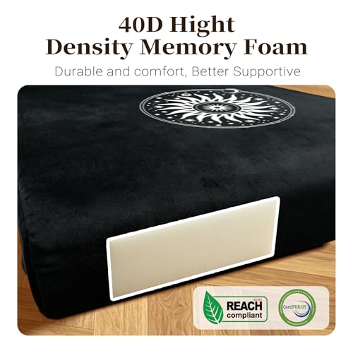 Meditation Cushion Set with High-Density Foam : 26.4" Large Floor Pillow for Yoga, Meditation, Sitting，Zafu & Zabuton Removable Washable Luxe Velvet Cover - color: B