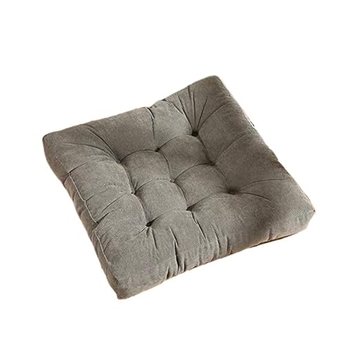 Thick Floor Seating, Floor Square Tufted Meditation Cushion Cotton Linen Multicolor Multiple Sizes for Adults(Light Grey,53x53cm) - color: Light Grey, size: 53x53cm