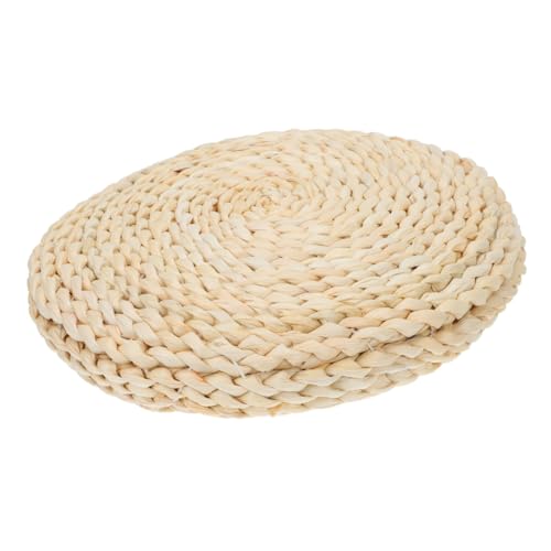 IMIKEYA Thick Straw Woven Meditation Cushion Handmade Yoga Mat for Comfortable Sitting Sturdy Tatami Floor Pad for Meditation and Relaxation