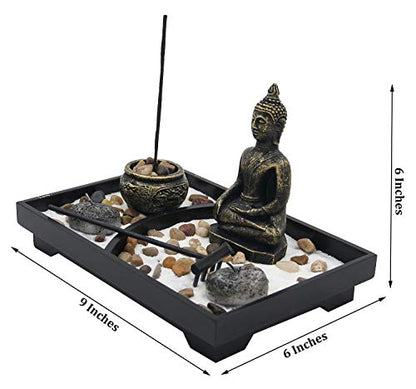 Buddha Zen Garden Tea Light Candle Holder Set (Meditation Buddha)