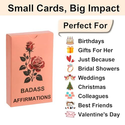 Badass Affirmation Cards for Women - Daily Positive Quotes, Unique Birthday Gifts for Bestie, Wife, Lady Boss, Coworkers, Graduation Gift For Her, Friend, Sister, Daughter
