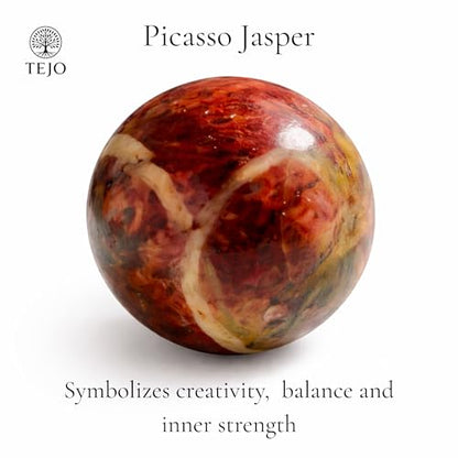 TEJO Natural Stone Bracelet for Women - size: 6.5 inches, style: Picasso Jasper