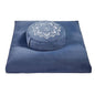 Meditation Cushion Set Zafu & Zabuton – Buckwheat Hull & Memory Foam, Adjustable Floor Pillow for Yoga, Meditation & Sitting, Removable Velvet Cover (Navy Blue) - color: Navy Blue