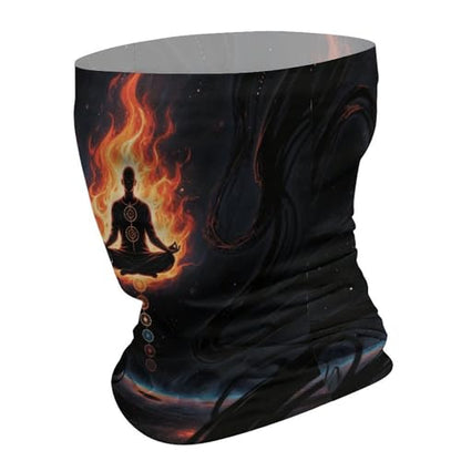 Blacklight Seven Chakra Yoga Meditation Neck Gaiter Personalized Soft Windproof Face Covers Cozy Winter Neck Warmer Gator Scarfs Multipurpose Fashion Breathable Bandana Face Mask Scarf for Adult