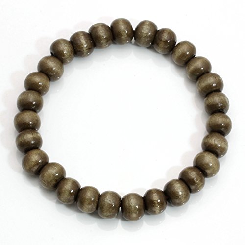 Men Womens 8mm Natural Wood Beads Bracelet for Mala Prayer Meditation Link Wrist…