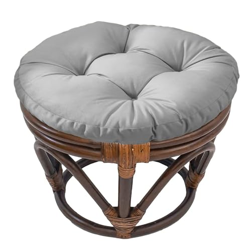 Futon Seat Cushion, Overstuffed Round Tatami Indoor Outdoor Seat Pads Chair Pad, Solid Color Footstool Cushion, not Include Chairs(18inch) (Medium Gray) - color: Medium Gray