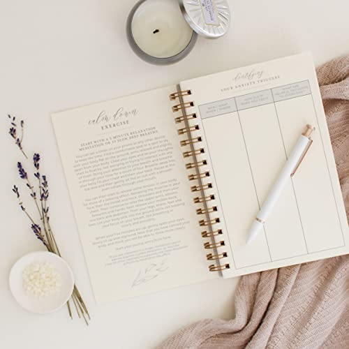 Jen Simpson Design Just Breathe // Anxiety Journal with prompts, Mindfulness Journal, Mediation journal, Positivity Journal, Self Care Journal, prompt journal, Deep Breathing