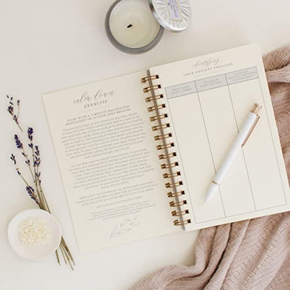 Jen Simpson Design Just Breathe // Anxiety Journal with prompts, Mindfulness Journal, Mediation journal, Positivity Journal, Self Care Journal, prompt journal, Deep Breathing
