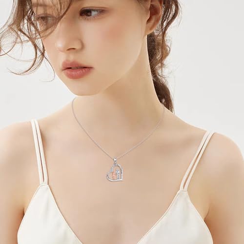 YFN Daughter Gifts from Dad 925 Sterling Silver Daughters Heart Necklace Birthday Christmas - color: Father Daughter Necklace01