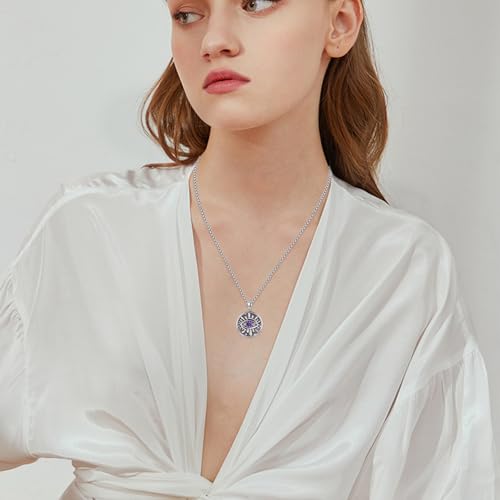 Evil Eye Necklace for Women 925 Sterling Silver, Protection Necklace with Blue Evil Eye Charm, Evil Eye/Lotus Pendant Jewelry, Birthday Christmas Gifts for Her - style: Blue Evil Eyes 09