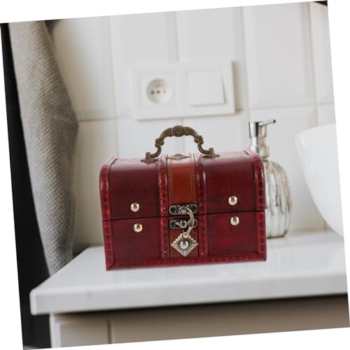 LIFKOME Retro Style Wooden Storage Box Large Capacity Sturdy Jewelry Coins and Office Supplies