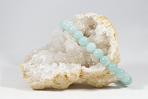 Cherry Tree Collection Gemstone Beaded Stretch Bracelet 8mm Round Beads 7" - color: Amazonite AA