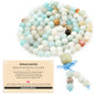 AD Beads 6mm 8mm 108 Prayer Mala Jasper Elastic Bracelet - Handmade Yoga Meditation Healing Power Energy Gifts for Unisex Adult. - color: Amazonite(True Self)
