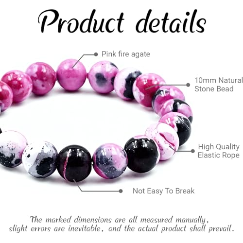 Natural Energy Healing Stone Charm Bracelet 8mm Natural Energy Healing Lava Rock Bracelet - Unisex - size: Small
