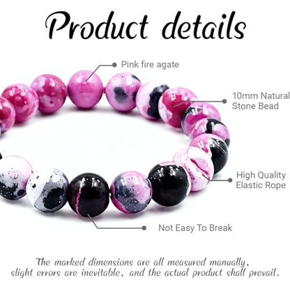Natural Energy Healing Stone Charm Bracelet 8mm Natural Energy Healing Lava Rock Bracelet - Unisex - size: Small